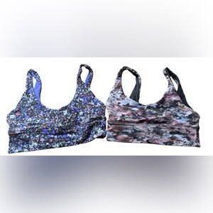 LULULEMON Lot of 2 Align Bras light support A:B cup utopia multi & Fluer size 6